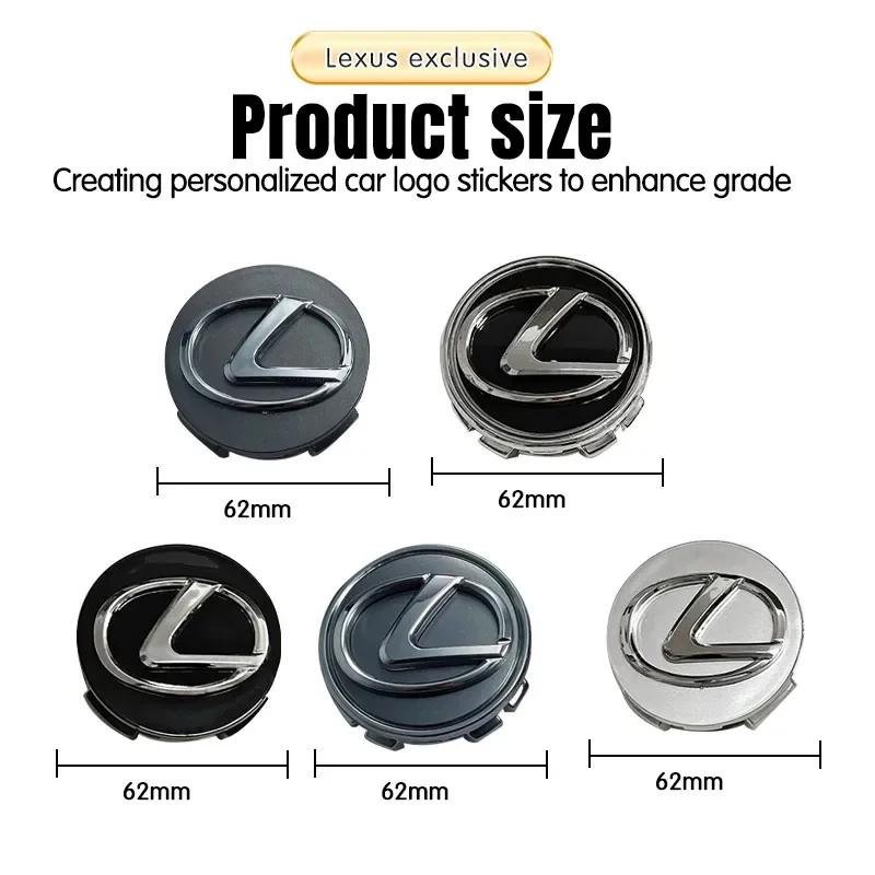 4pcs 62mm Car Wheel Center Hub Cap Badge Emblem Decal Wheel Sticker For Lexus CT ES GS NX IS250 CT200h IS300h ES300h Car Goods