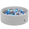 90x30cm/200 Balls Baby Foam Ball Pit Certified Made In Eu, Light Grey:pearl/blue/baby Blue/transparent/silver