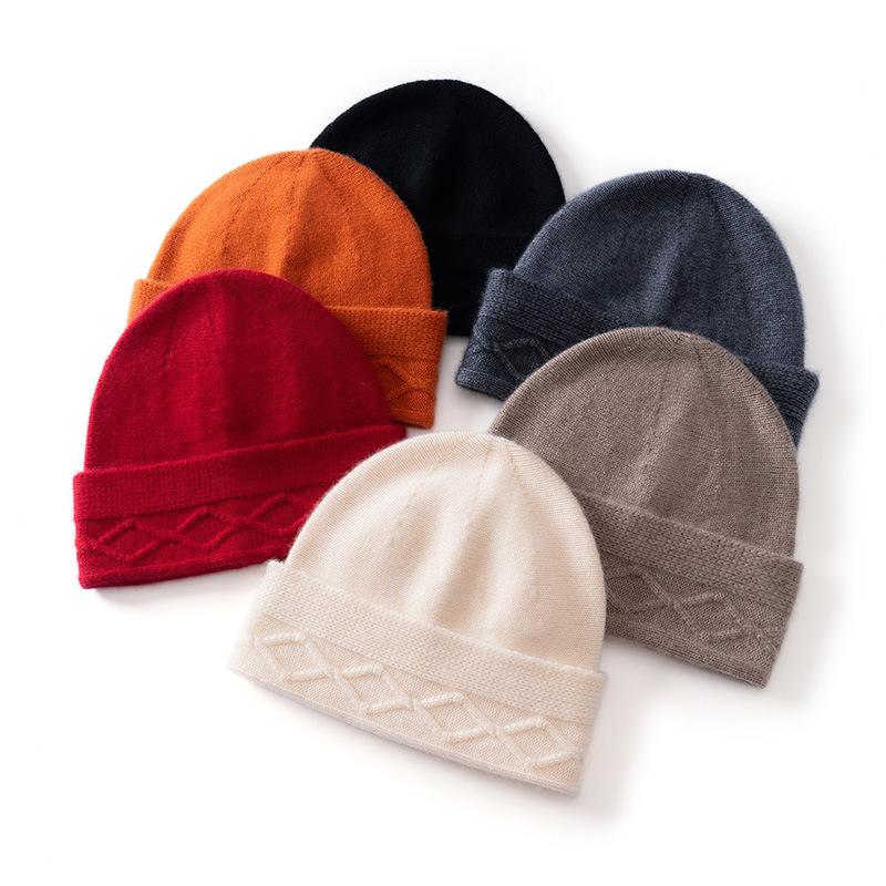 Autumn and winter new cashmere hat autumn and winter new knitted thickened warm ear protector wool headhat