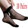 10 Pair Fashion Sexy Summer Ankle Socks Low Cut Ultra Thin Silk Short Stockings