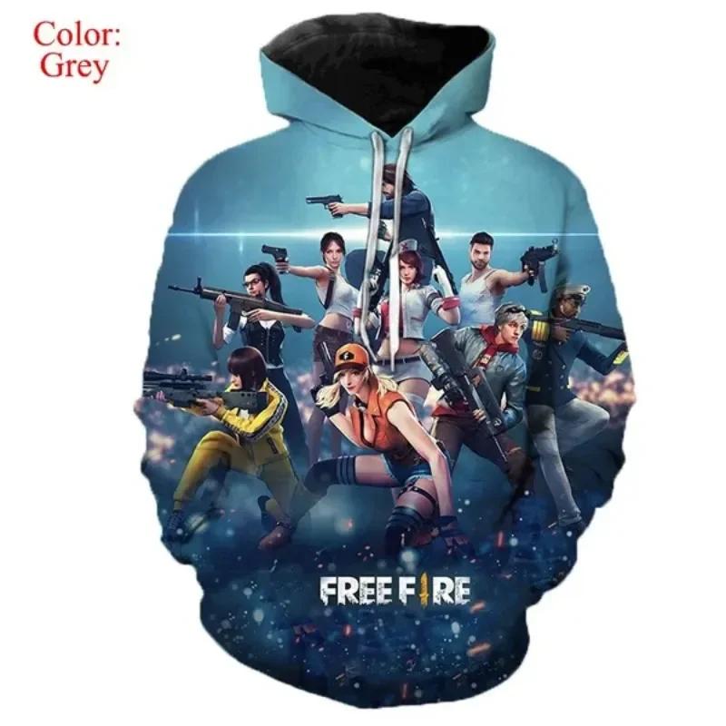 Игровые Худи Free Fire с Графикой Игры FPS 3D Печать для Мужчин Одежда Мода Харадзюку Детские Топы Мальчишеские Пуловеры Спортивный Костюм