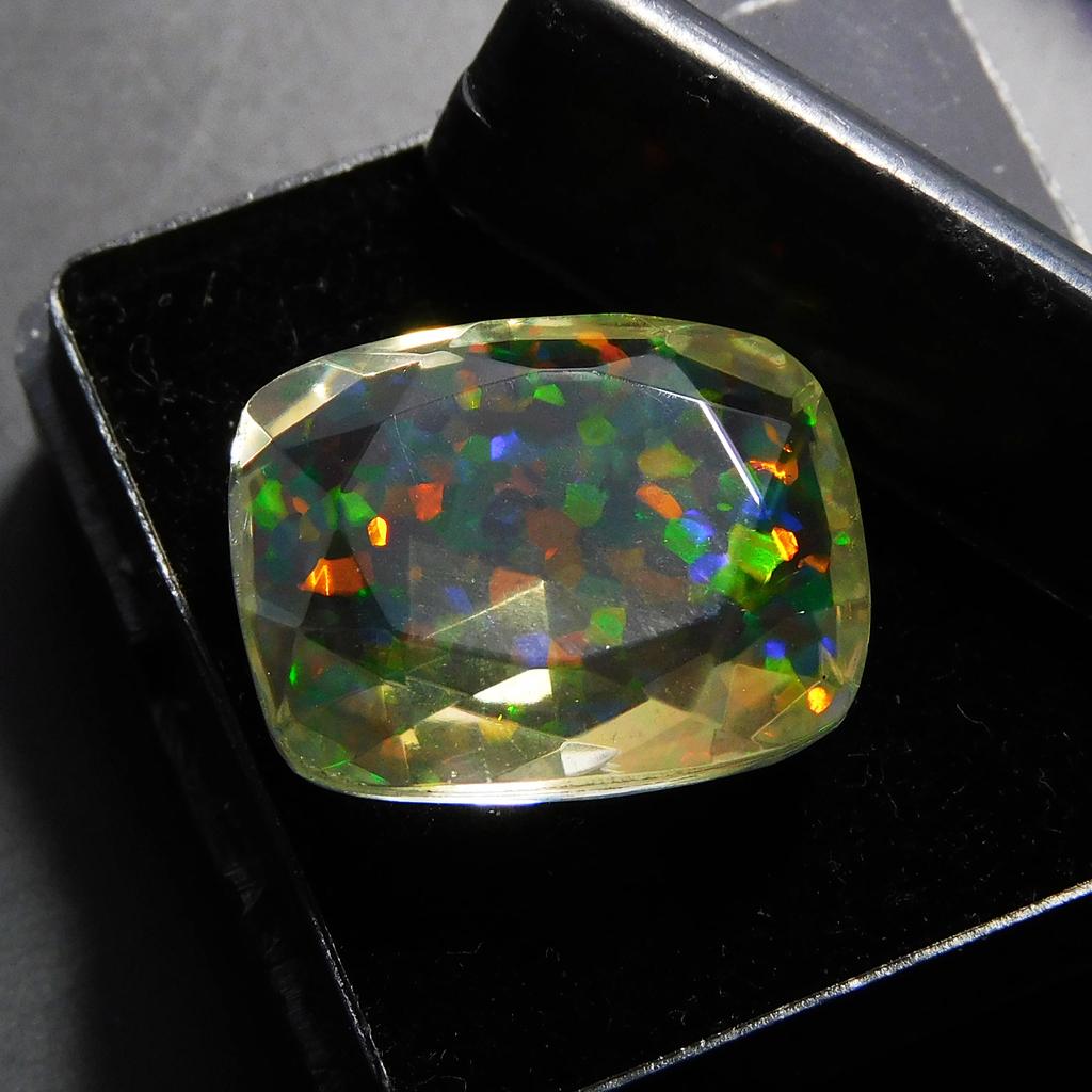 Certified Lab Created Opal 11 Ct Cushion Fabulous Loose Gemstone