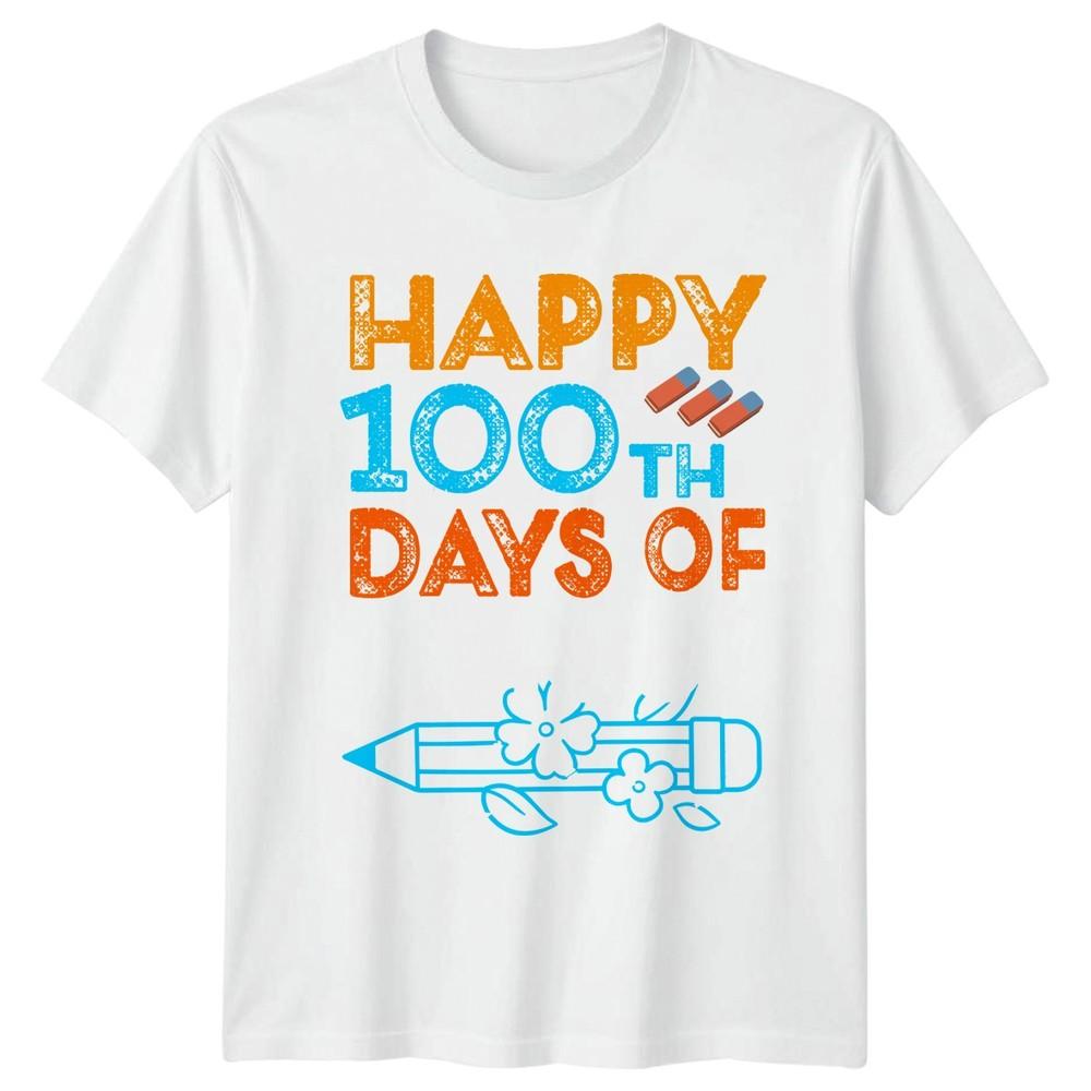 Happy 100th Days Of School Unisexs TShirt 100th Day Of School Gift For Her