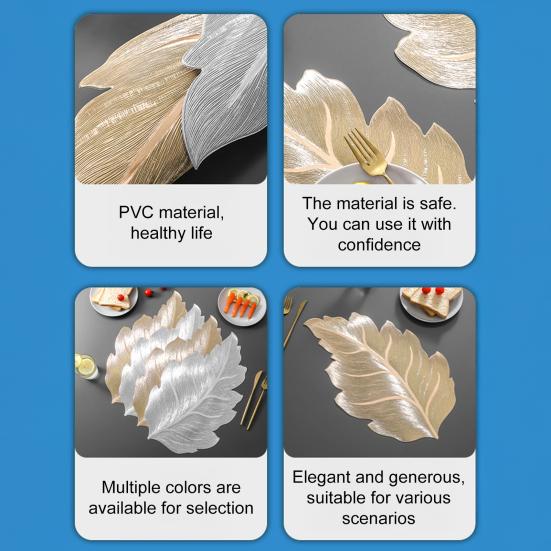 Набор кухонных подставок 6 шт. Высокотемпературный Золотая прострочка Форма листа Обеденное место