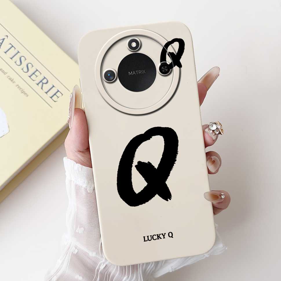 Protective Cases For Huawei Honor X60 5G 6.8"Case Fashion Style Letter A-Z Soft Silicone Cover For Honor x60 X60 BRC-AN00 Bumper