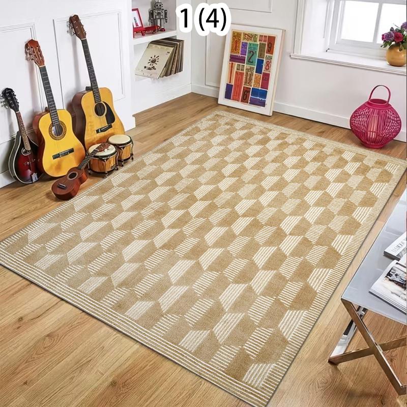 Modern2D Geometric Cube Pattern Area Rug Soft Comfortable and Practical Floor Mat for Indoor Living Room Bedroom Home Decor