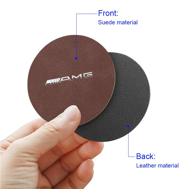 Car Styling Auto Coaster Water Cup Slot Non-Slip Mat Pad For Mercedes Benz AMG GLC GLE CLA W204 W205 W203 W211 W212 W213