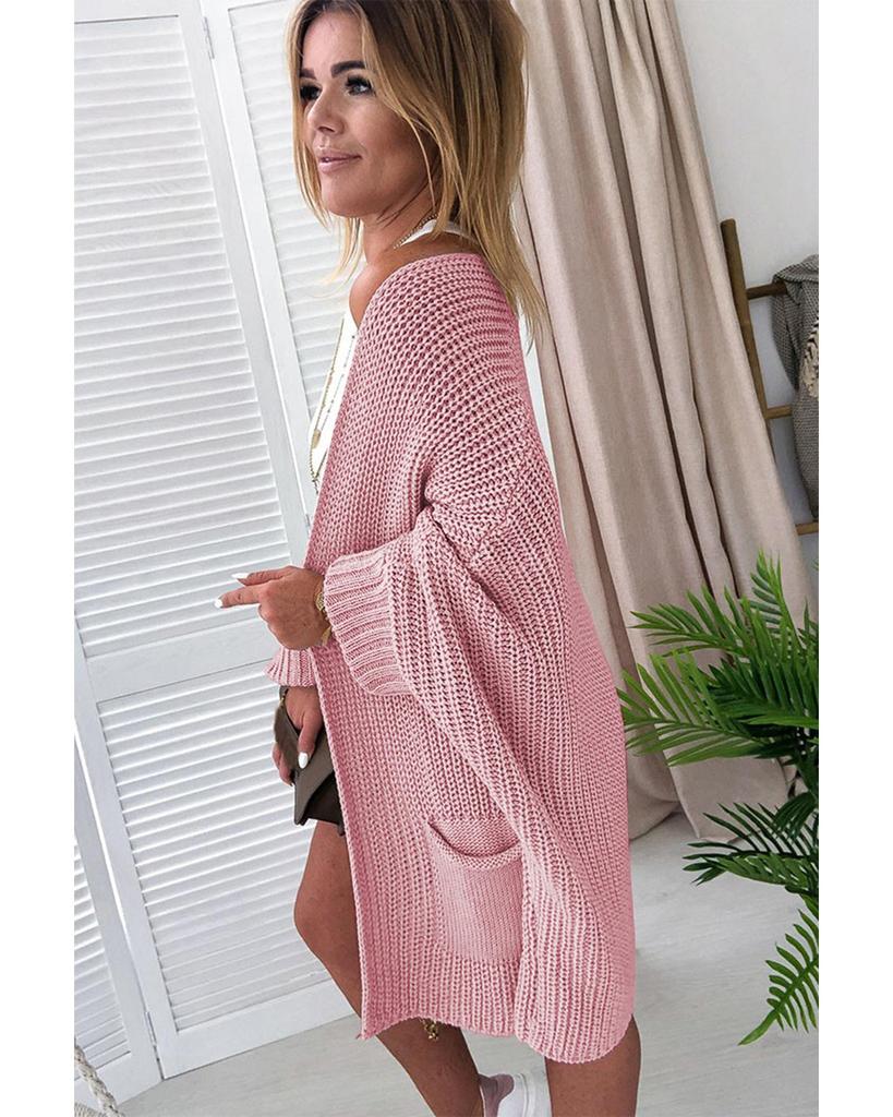 Azura Exchange Кардиган-свитер свободного кроя с отворотами на рукавах