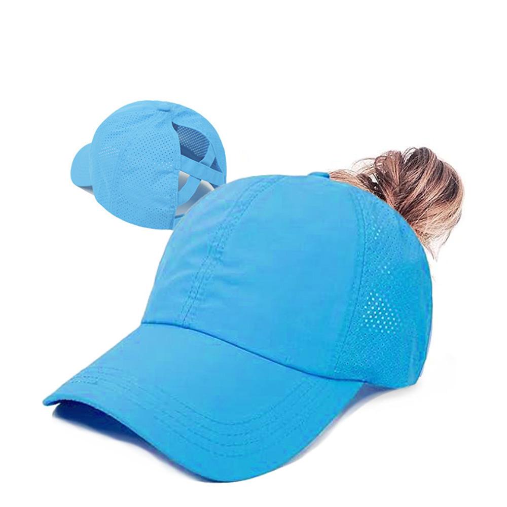 Summer High Ponytail Sun Hat Breathable Mesh Trucker Cap Adjustable Running Golf Hats Women Baseball Caps
