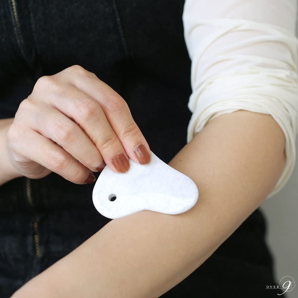 Beitou Stone Gua Sha Plate, Taiwanese, for Massage and Lymphatic Drainage (Heart Shape)