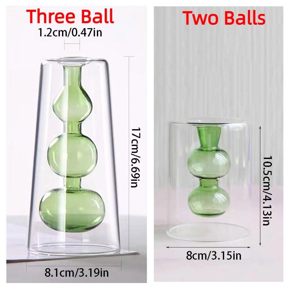 Minimalism Double-layer Flower Vase Creative Aromatherapy Diffuser Bottle Colored Glass Vase Gift