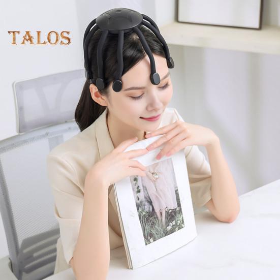 Беспроводной электрический массажер для кожи головы с 4 регулируемыми режимами, эргономичный дизайн, перезаряжаемый массажер для кожи головы с 10 зубцами