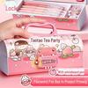 Smart Double-Layer Pencil Case for Girls with Password Lock – Stylish and Portable for Primary School Students