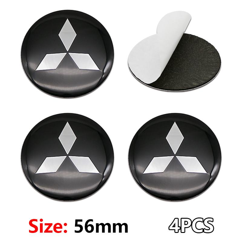 4Pcs Car Wheel Center Hub Cap Rim Cover Stickers Accessories For Mitsubishi Outlander Xl Ralliart Mirage L200 Galant Space Star