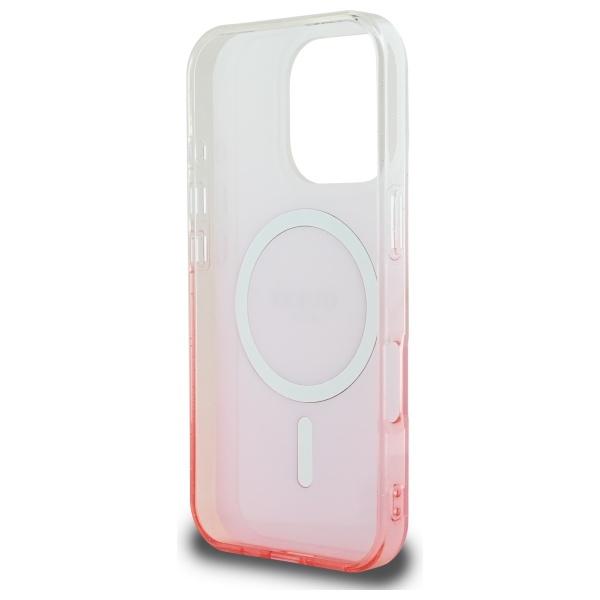 Etui do iPhone 16 Pro Guess Glitter Gradient MagSafe różowy