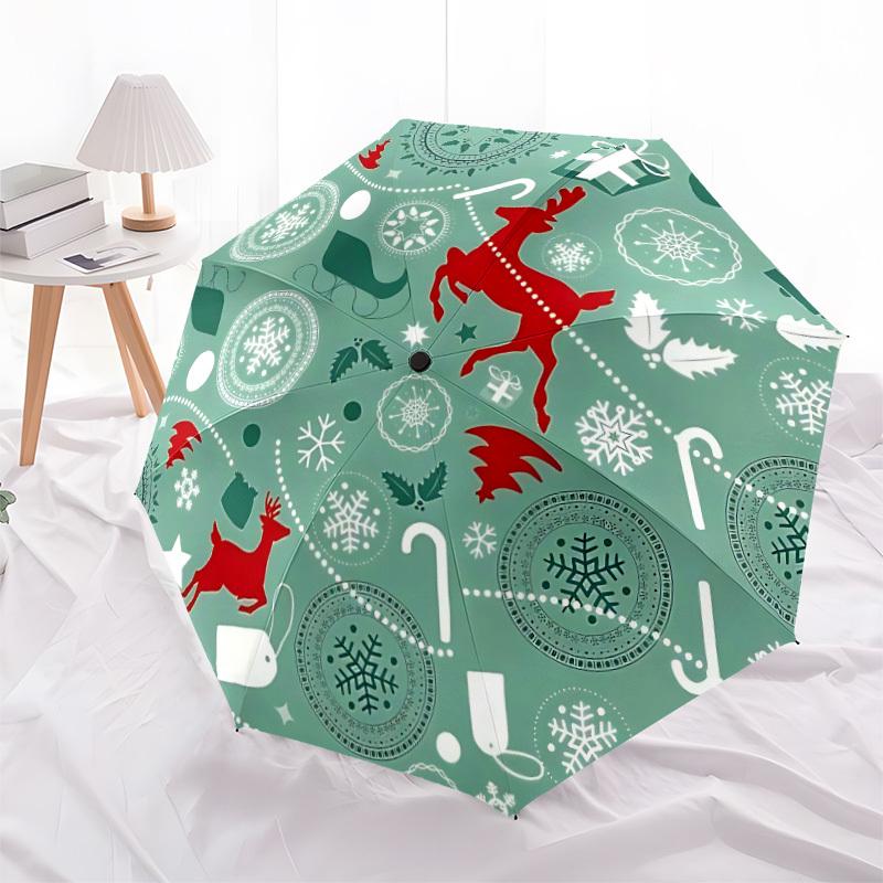 1pc Christmas, Holiday Open/Close Folding Umbrella, All- Portable Umbrella for & Men, Stylish Accessory (Holiday Gift) 8-Rib yy251213194