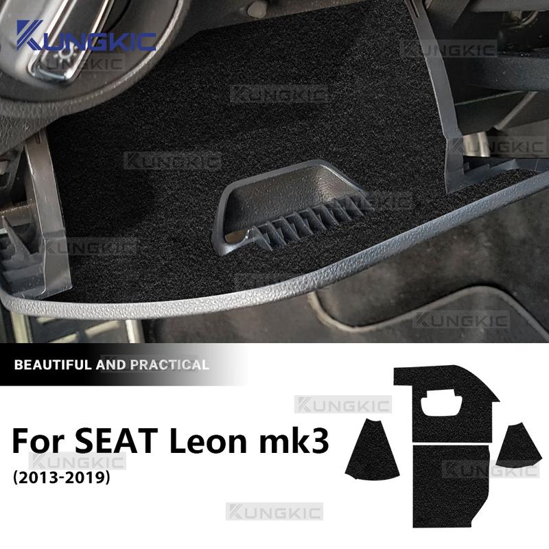 Premium Suede Car Driver's Toolbox Sticker Interior For Seat Leon MK3 2013 2014 2015 2016 2017 2018 Trim Accessories