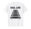 Rail Life with Tracks Railroad Worker and Model Railroad T-Shirt