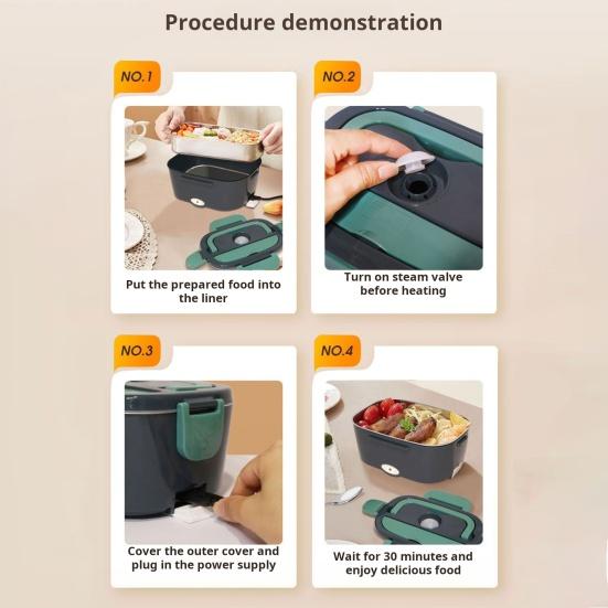 Электрический подогреватель еды для ланч-боксов, большой емкости, герметичный, можно мыть в посудомоечной машине, портативный подогреватель еды, подогреваемый ланч-бокс
