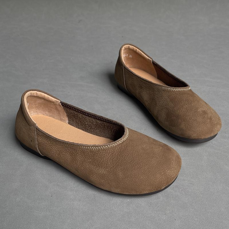 Модные женские туфли из кожи в стиле ретро на плоской подошве, мягкие, здоровые, дышащие, полностью кожаные мокасины, обувь для пожилых людей, простота, старомодность