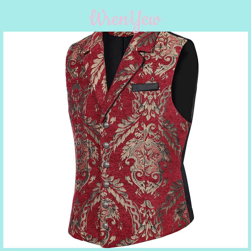Modern Sleeveless Suit Vest With Twill Material For Halloween Theater Costumes