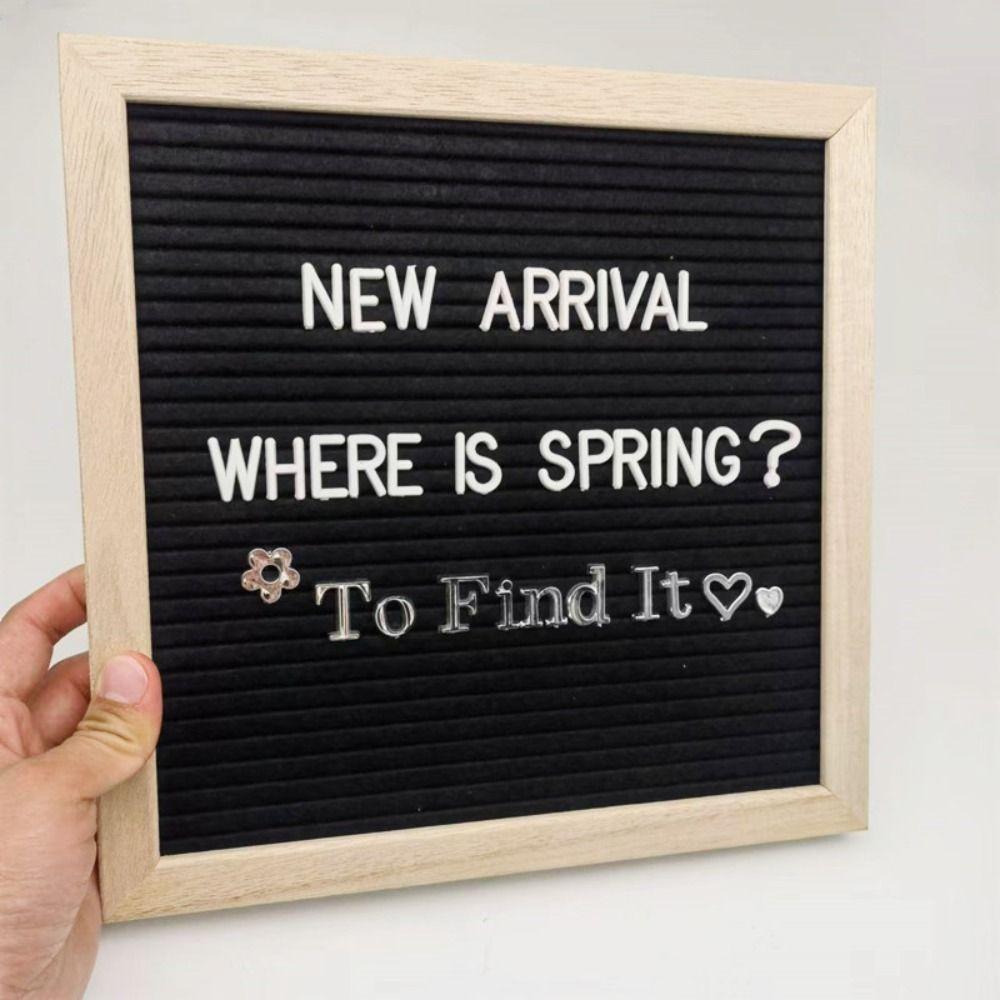 Multifunctional Wooden Letter Message Board Changeable Symbols Home Decorations Felt Letter Board 10x10 Inch Blackboard Home