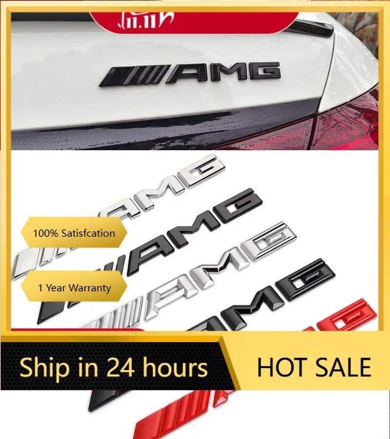 DHP3  New 2025 Hot AMG Logo Car Tail Trunk Auto Emblem Sticker Accessories For Mercedes Benz Brabus Smart Maybach W204 GLC CLA W205 W2