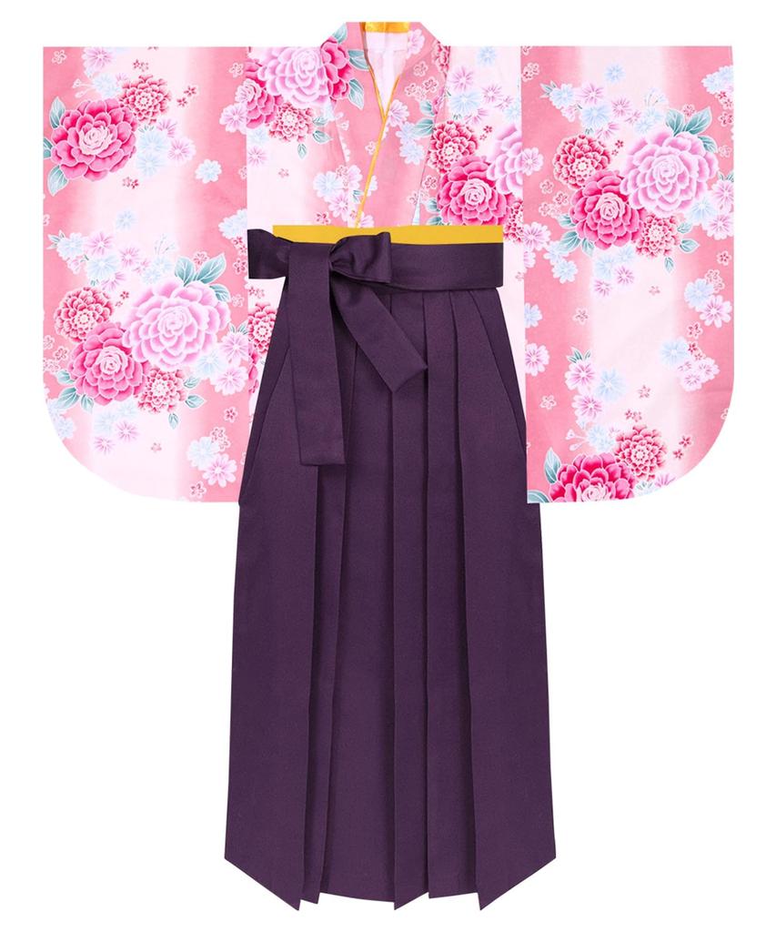 Выпускной церемония Хакама легкий комплект из 5 предметов Хакама с заниженной талией для девочек начальной школы Изящный комплект Отомэ [KYOETSU], платье, (Кимоно, Хакама,