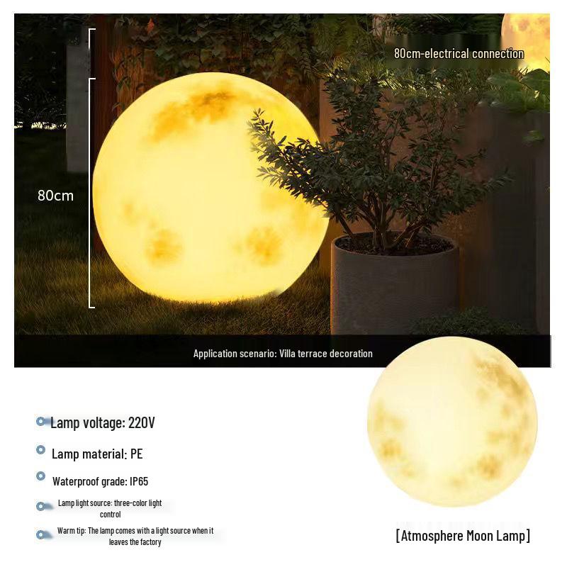 Водонепроницаемый лунный светильник на солнечной батарее для украшения сада, газона и двора