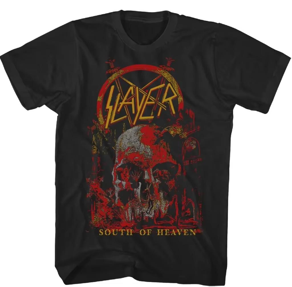 2026 Летняя Мода Трендовая Футболка Slayer Графический Принт Унисекс Мужская Женская Летний Хлопок Оверсайз Y2k Короткий Рукав Модная Футболка