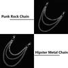 Унисекс, металлическая цепочка, многослойные брюки, поясная цепочка, ювелирный аксессуар, панк-цепочка, мужская и женская цепочка для ключей на талию