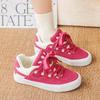 2025 Spring Breathable Color-Block Skateboard Shoes - Trendy Korean-Style Women's White Shoes