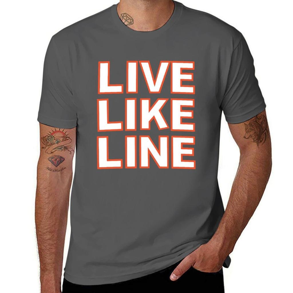 Live Like Line Tshirt Basic Solid Tee For Daily Use