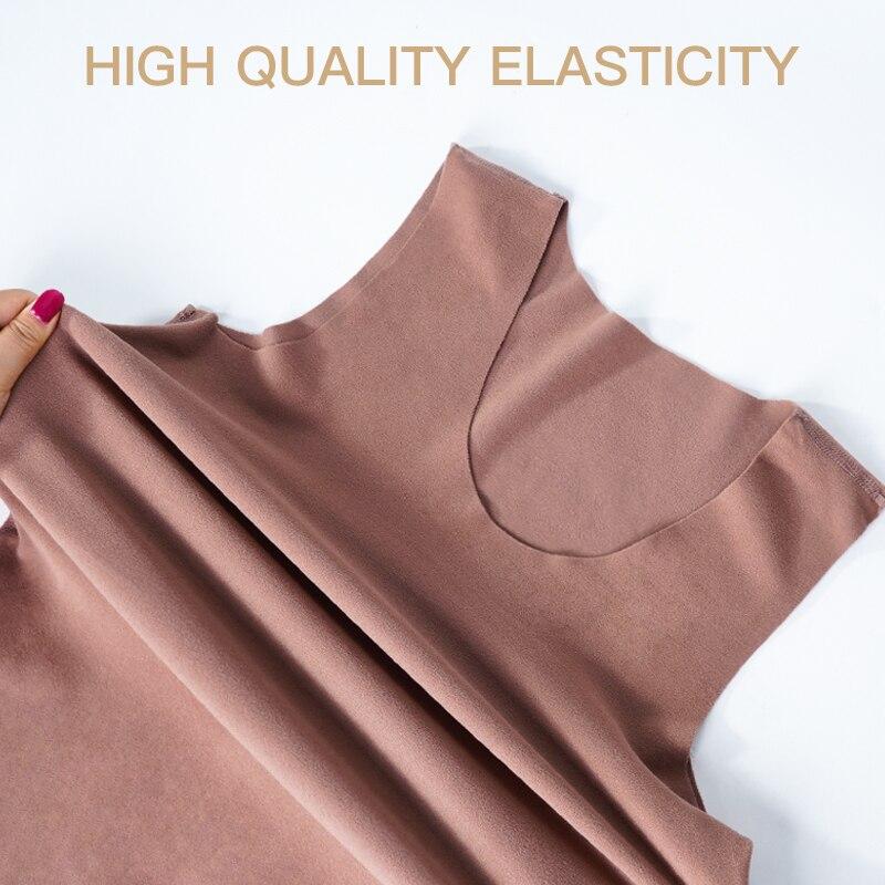 Женский терможилет без следов с подогревом, плюшевый тонкий облегающий тепловой зимний жилет-рубашка