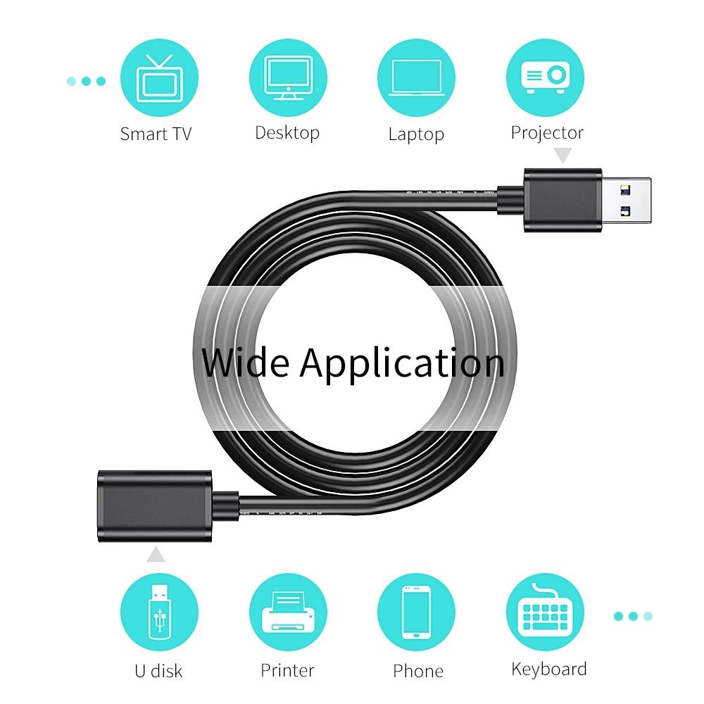 Essager USB-удлинитель USB 3,0 2,0, удлинитель «папа-мама» для Smart TV, PS4, Xbox One, ноутбука, USB3.0, удлинитель, кабель для передачи данных
