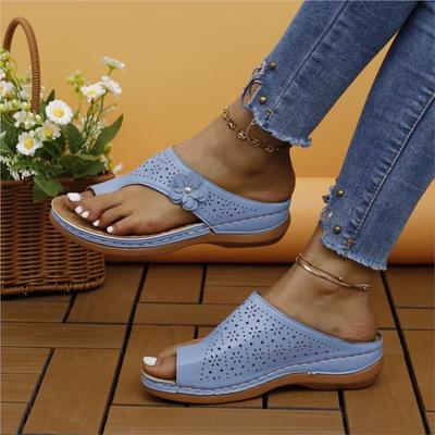 Модные босоножки на танкетке в стиле ретро-богем Новые женские босоножки с открытым носком больших размеров C1391