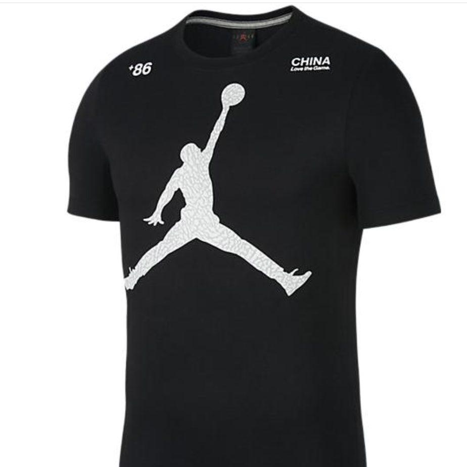 Jordan Футболки Мужские Черные С Круглым Вырезом Умеренный Прямой Крой CT3308-010