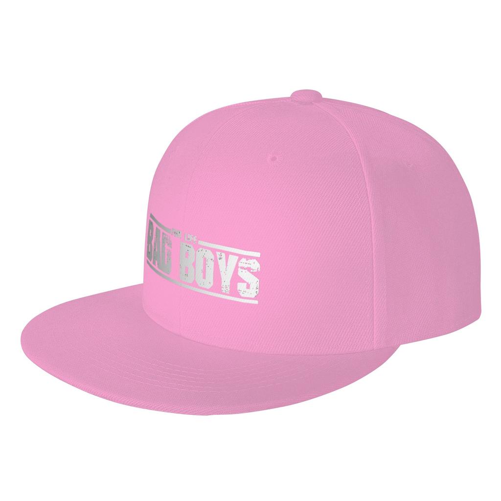 Fashion Bad Boys For Live White Logo Flat Brim Sun Hat Sports And Fitness Golf Hat Unisex