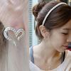 Серьги-сердечки со стразами «Серебряная игла» - Корейский стиль для женщин