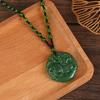 Классический зеленый кулон нефритовое ожерелье модные украшения с подвесками резное благословение амулет на удачу подарки