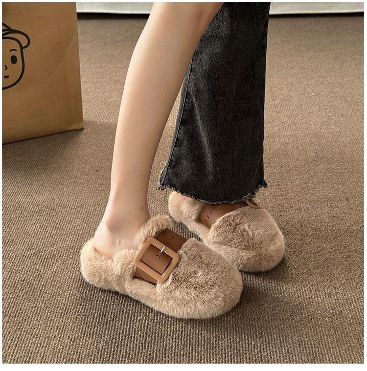 Fashion New Winter Home Slippers Outdoor Winter Thick Bottom Soft Bottom Non-slip Plush Slippers Fashion Women Shoes Zapatos De Mujer