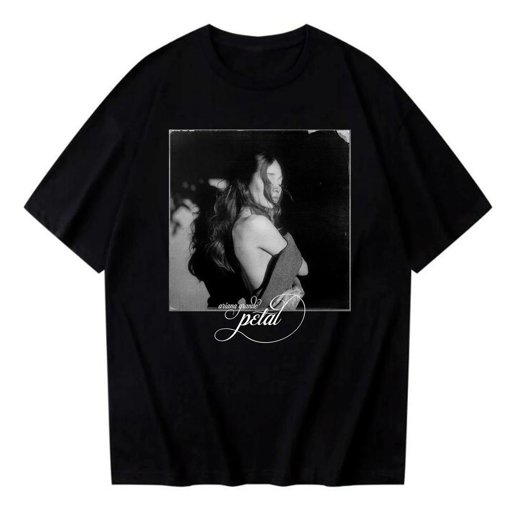 2026 Summer Trendy Men Woman Harajuku Short Sleeve Ariana-Grande Petal Album Fashion Streetwear Casual Shirt Y2k Tops Streetwear