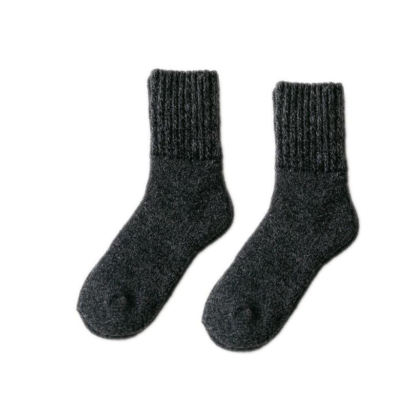 5 пар женских зимних толстых теплых однотонных шерстяных гольфов