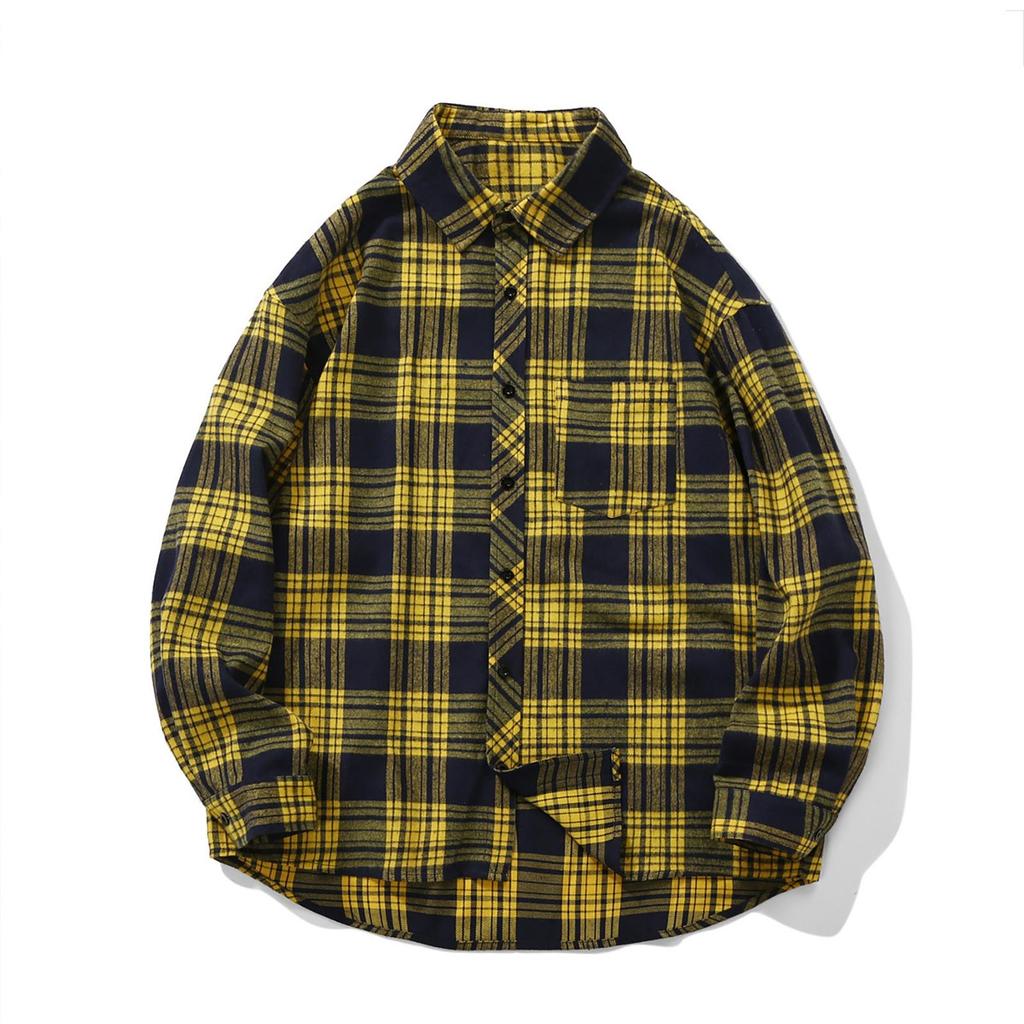 Women's Warm Plaid Shirt Autumn And Winter Long Sleeve Buttons Up Jacket Soft Lined Flannel Coat With Pockets