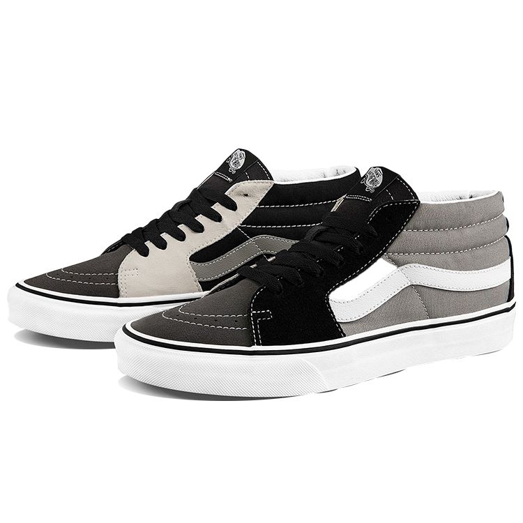 Vans Sk8 Удобные Ретро Повседневные Полувысокие Кеды для Скейтбординга Унисекс Черный Белый Серый VN0A3WM32PD