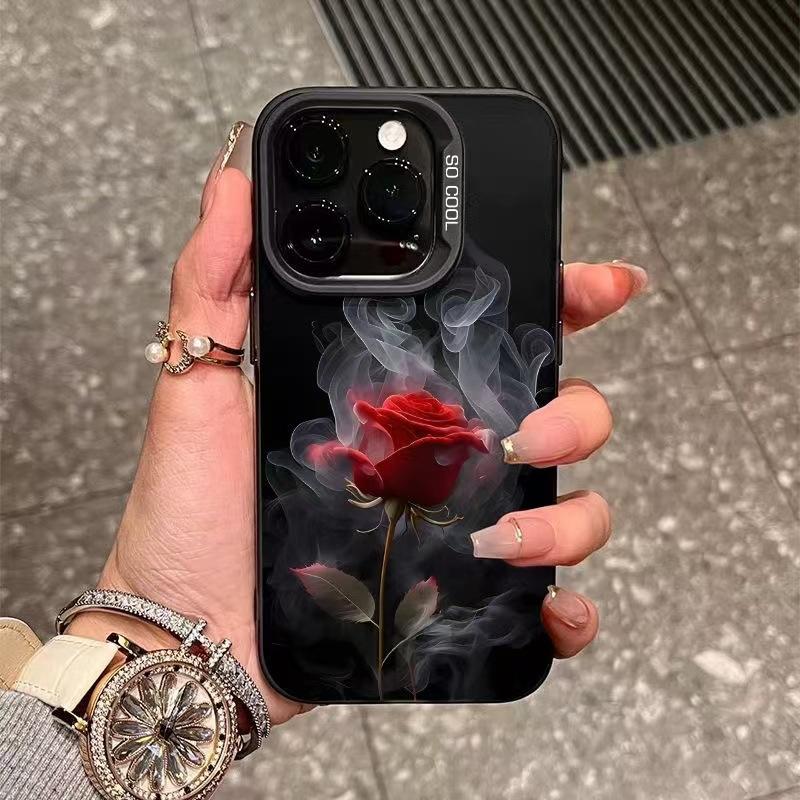 Копченая красная роза для чехла мобильного телефона Apple 16Promax iPhone15Pro цветок 14Pro Европа и Америка 17 новый