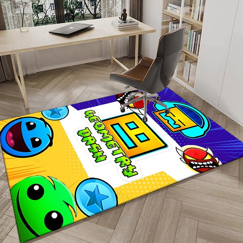 Geometry Dash: Dance To The Beat Area Rug Office rug, Chair Rug, Decor Carpet Livingroom bedroom Mat, Large Size Fan gifts Christmas gifts