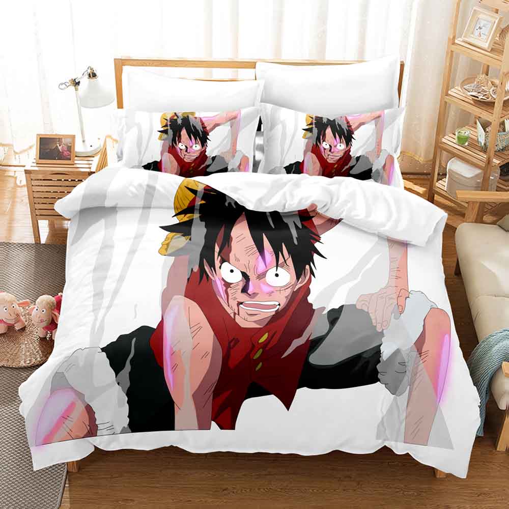 3D комплекты постельного белья, цельный комплект пододеяльников Luffy с наволочкой, двойное полное постельное белье размера «queen-size»