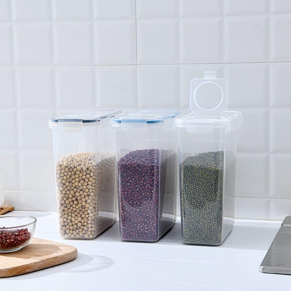 Plastic Cereal Storage Container Sealed Food Storage Box Practical Grain Storage Tank Home