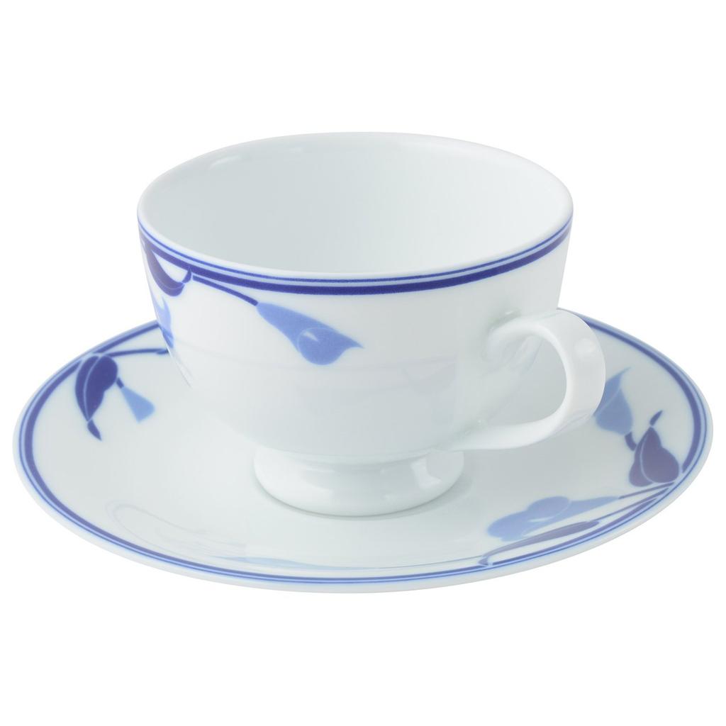 CANION WITS Blue Lily Чайная чашка Блюдце Дизайн столовой посуды в стиле вестерн (Подарок/Домашнее использование/Кафе/Ресторан и т. д.) [Канион Витс]